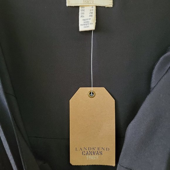 Lands End Canvas Pleated Ballet Dress, Black, Sleeveless Fit & Flare Size 6 - Picture 9 of 15